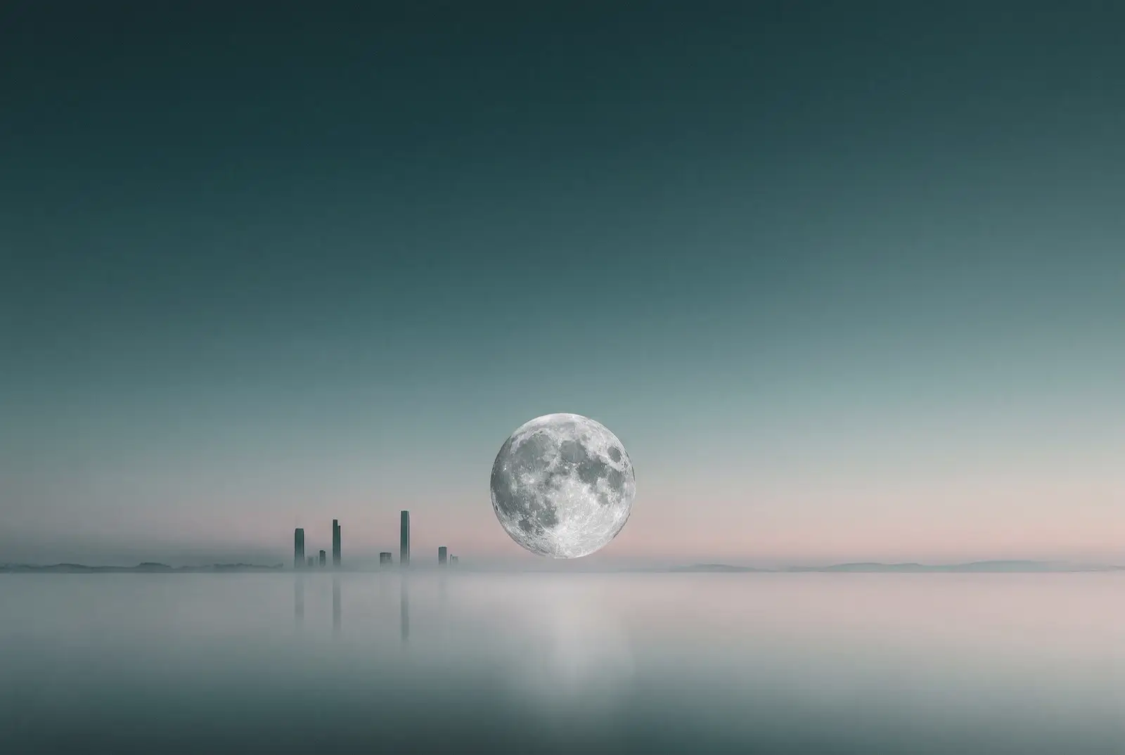 Lua sobre o mar ao amanhecer, imagem da ARC.invest